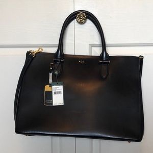 BNWT Ralph Lauren Taylor Leather Double Zip Bag